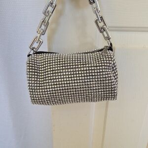 Stylish Silver Small Evening Bag